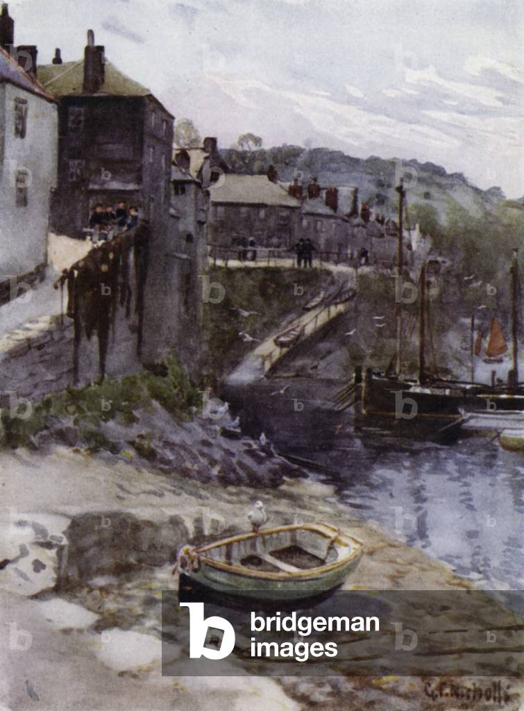 At Newlyn (colour litho)