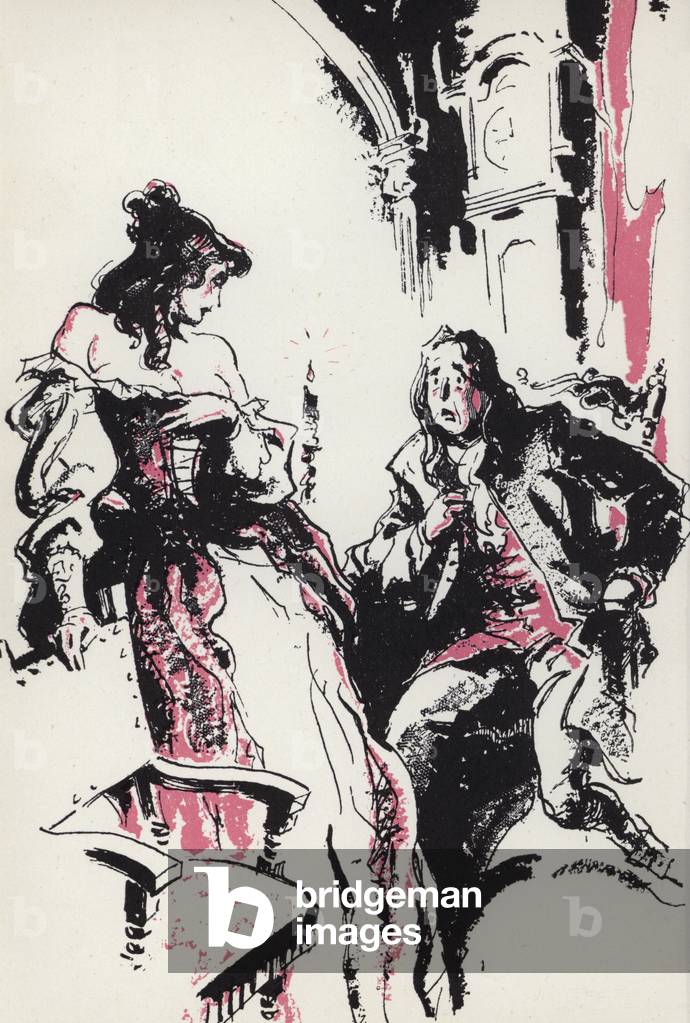 Illustration for Moll Flanders by Daniel Defoe (colour litho)