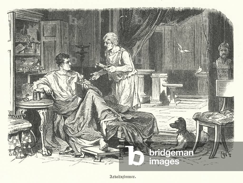 Study in a Roman house (engraving)