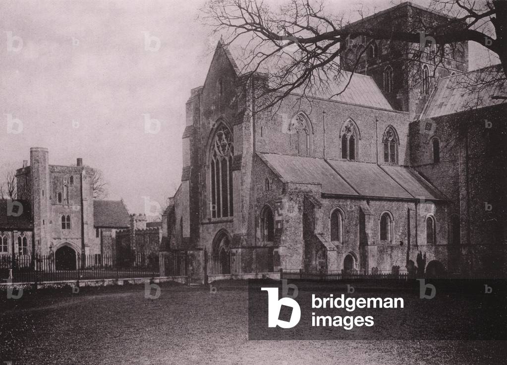 Church of St Cross, Winchester (b/w photo)