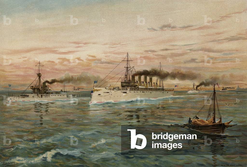 US Navy, 2nd class cruisers, 1899 (colour litho)