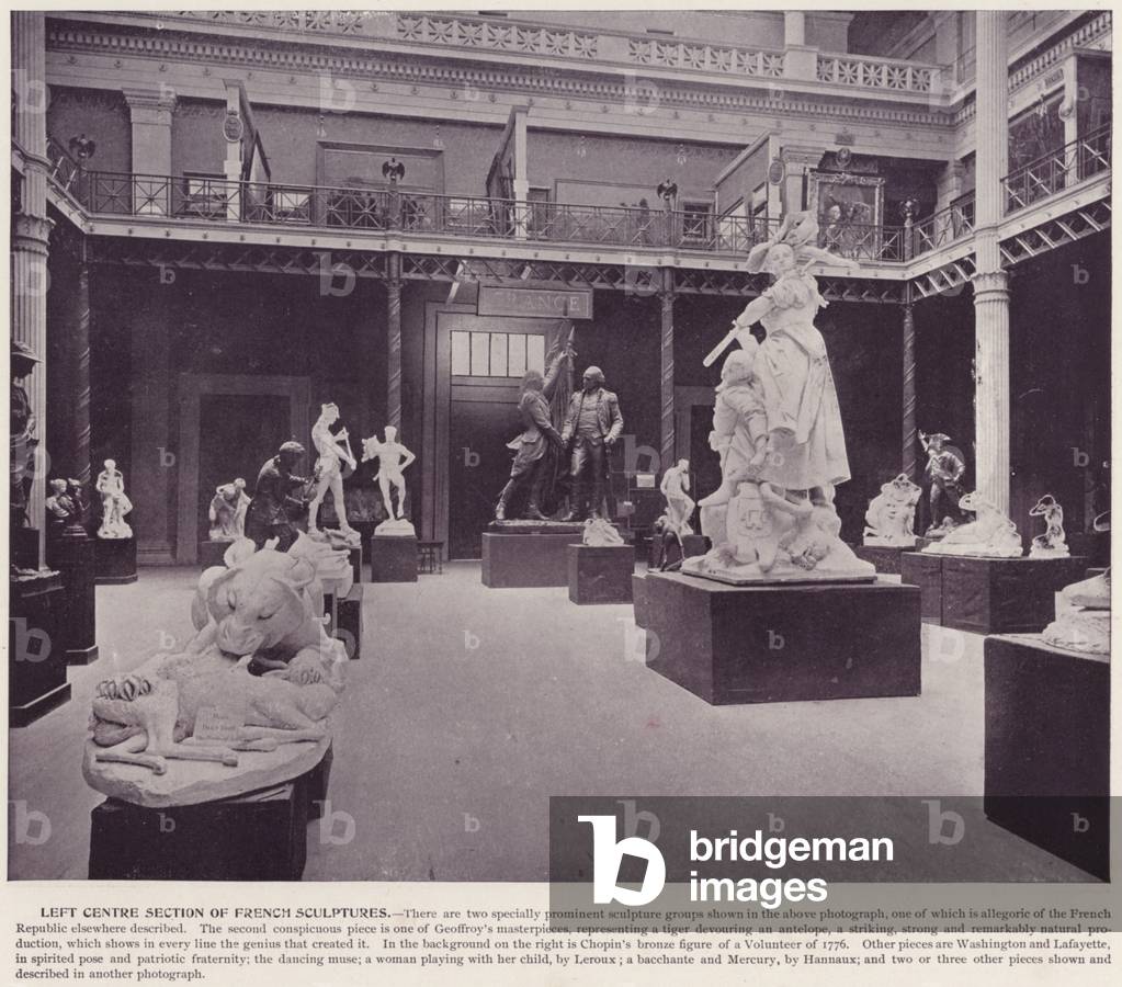 Chicago World's Fair, 1893: Left Centre Section of French Sculptures (b/w photo)