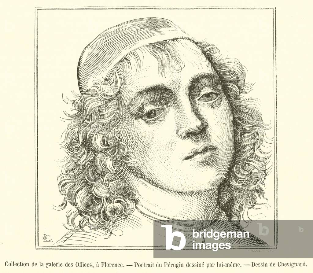 Collection de la galerie des Offices, a Florence, Portrait du Perugin (engraving)
