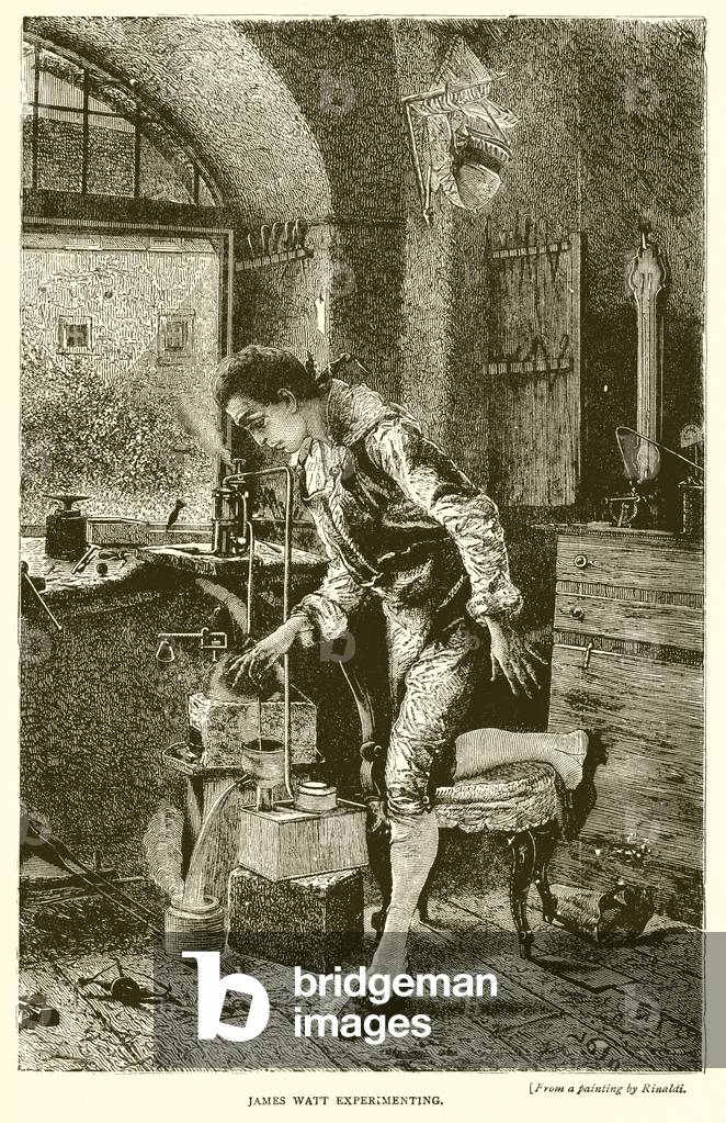 James Watt Experimenting (engraving)