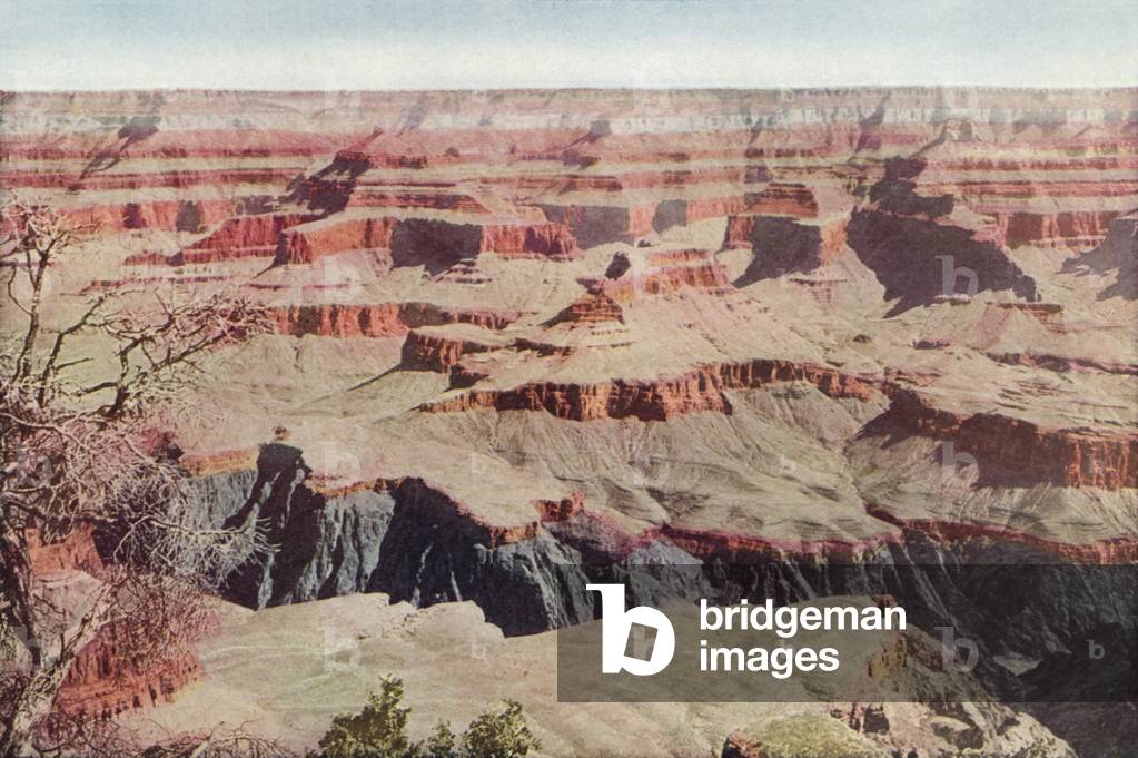 Grand Canyon, Arizona, looking across from Yavapai Point (coloured photo)