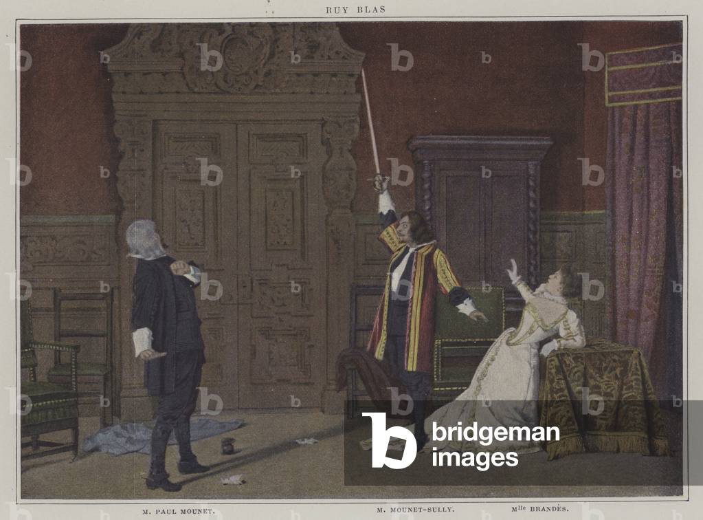 Scene from a production of Ruy Blas, by Victor Hugo (colour photo)