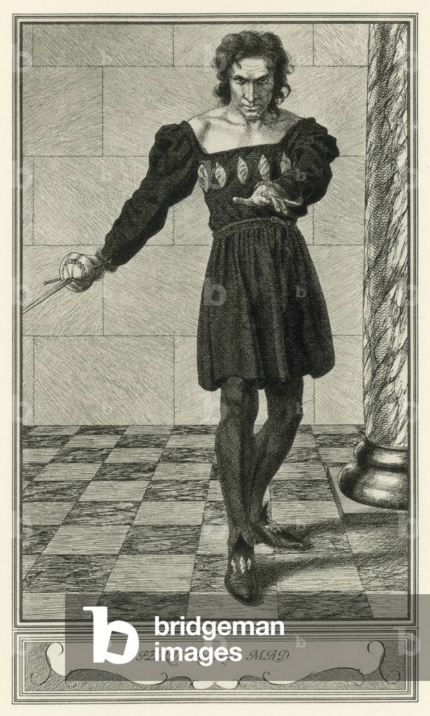 The Duchess Of Malfi by John Webster: Ferdinand Mad (litho)