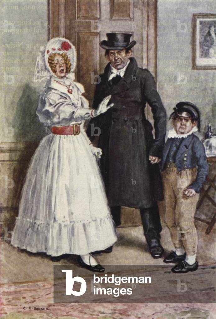 Illustration for Nicholas Nickleby (colour litho)