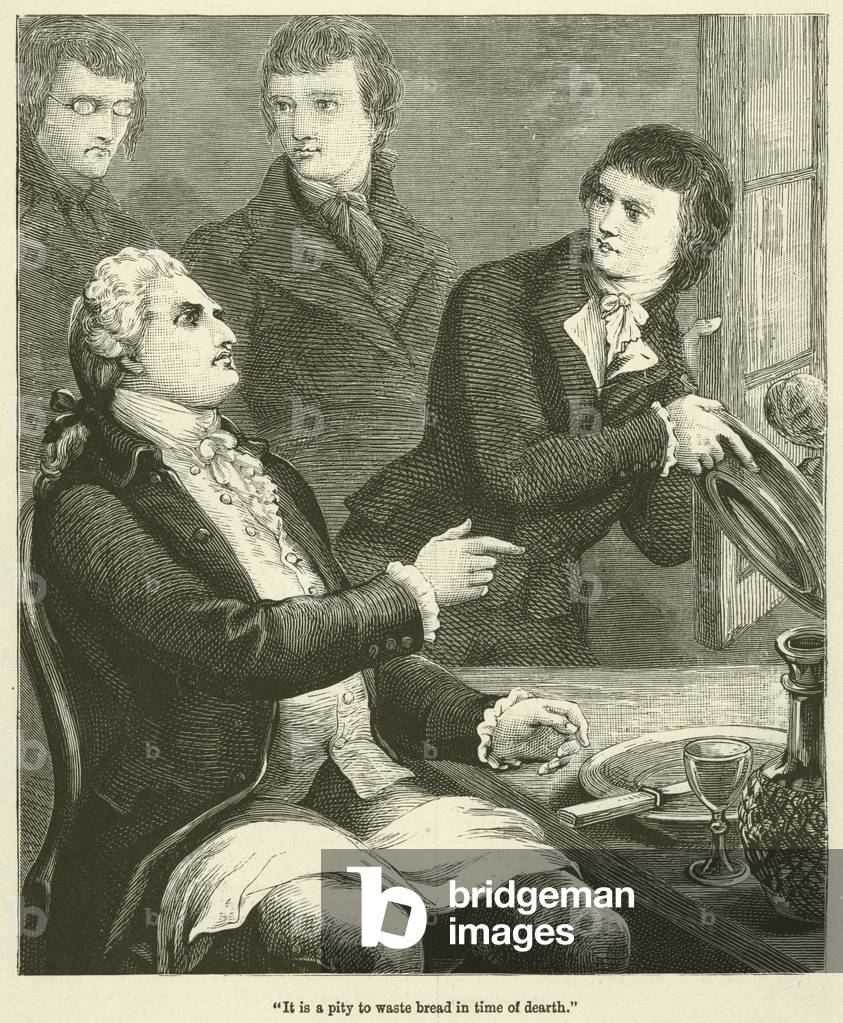 It is a pity to waste bread in time of dearth (engraving)