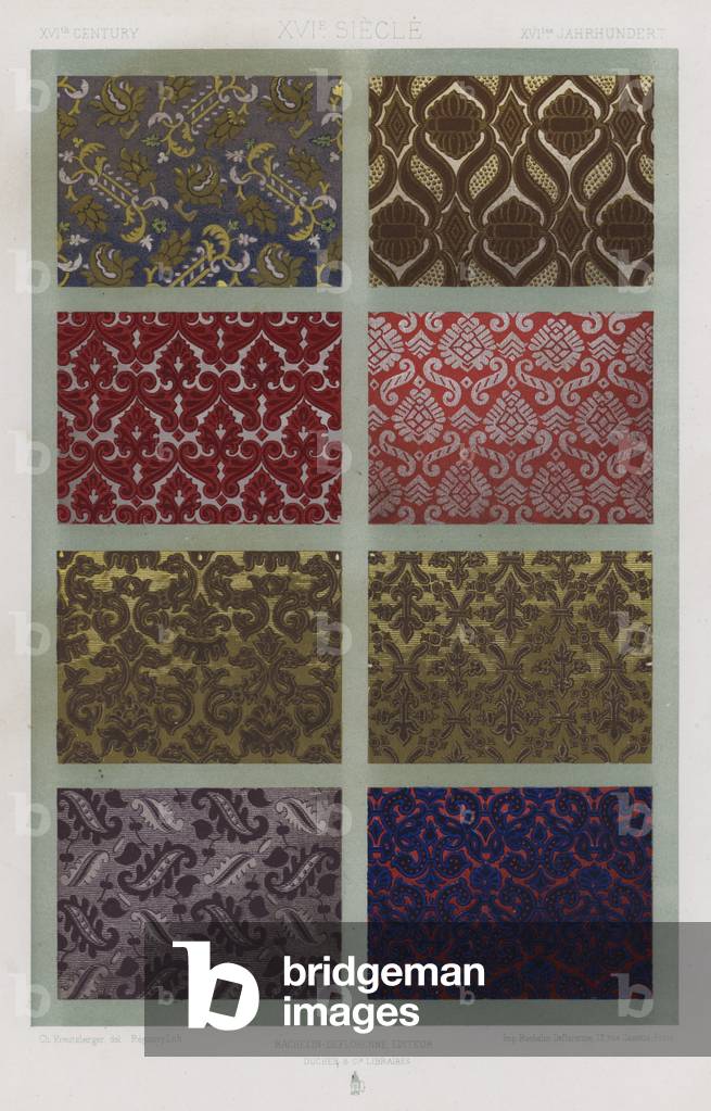 L'Ornement Des Tissus: XVIth Century, XVIe Siecle, XVItes Jahrhundert (colour litho)