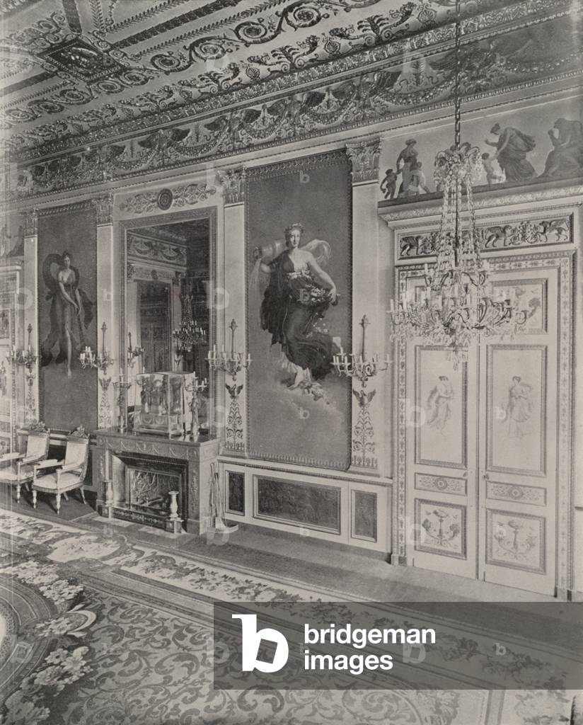 Paris: German Embassy, Hall of the Four Seasons, Spring (b/w photo)