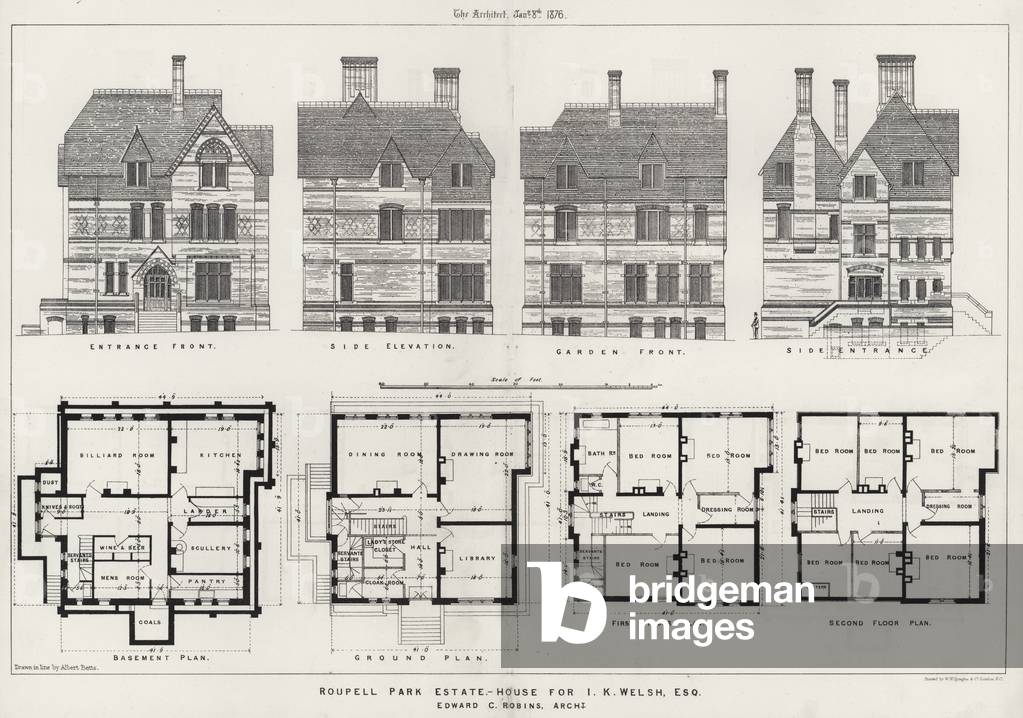 Roupell Park Estate, House for I K Welsh, Esquire (engraving)