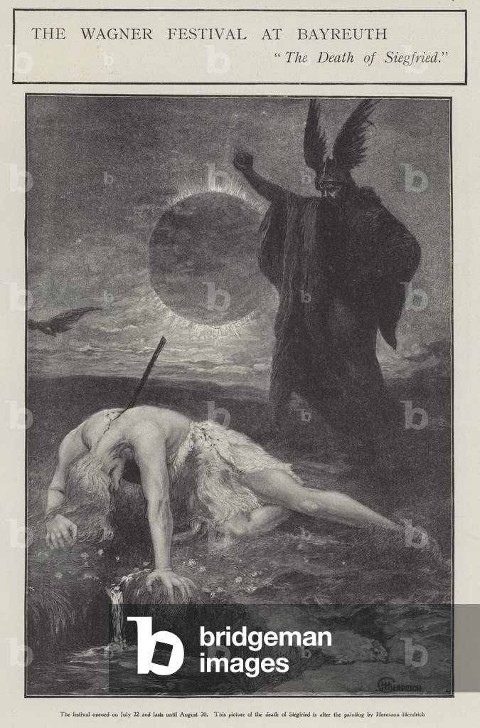 The Wagner Festival at Bayreuth: the Death of Siegrfried (litho)