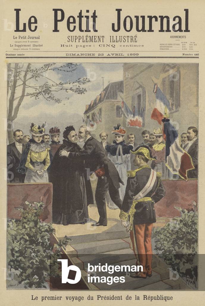 The first official journey of President Loubet of France (colour litho)