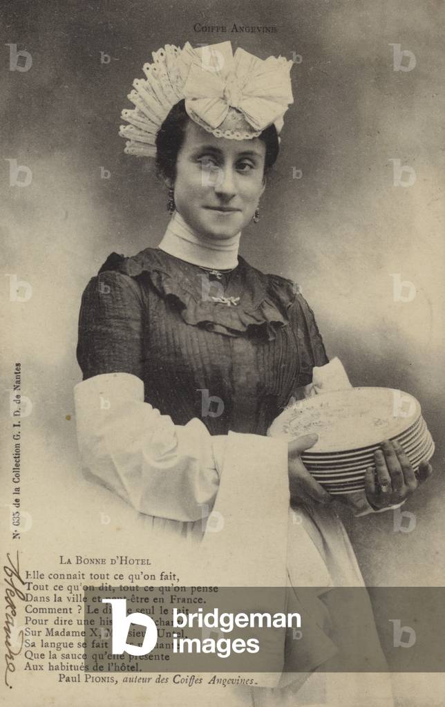 Hotel maid (b/w photo)