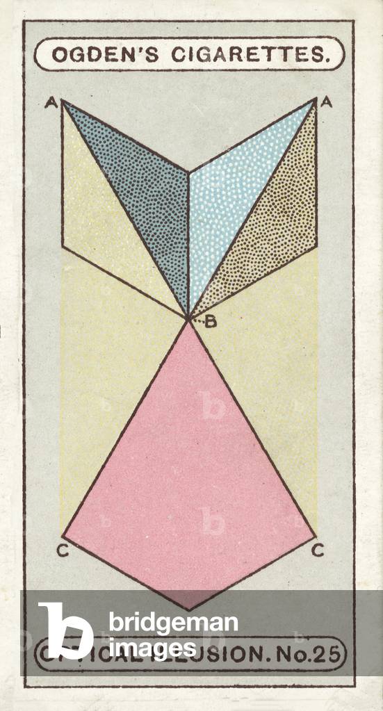 Optical illusion: Deceptive Lines (colour litho)