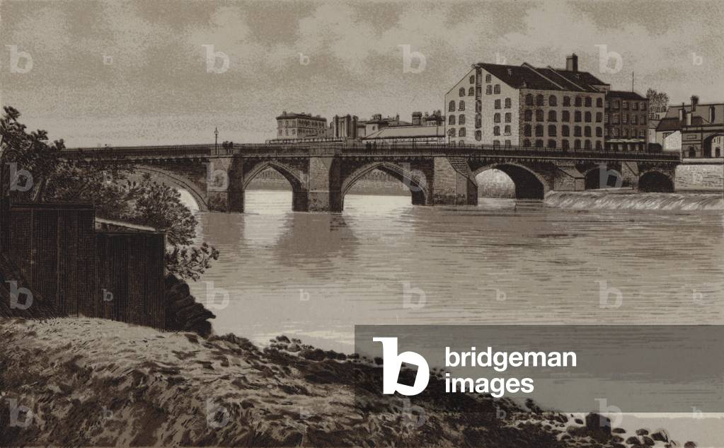 Dee Bridge and Old Mill (litho)