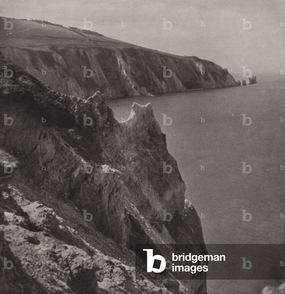 Isle of Wight: The Needles (b/w photo)