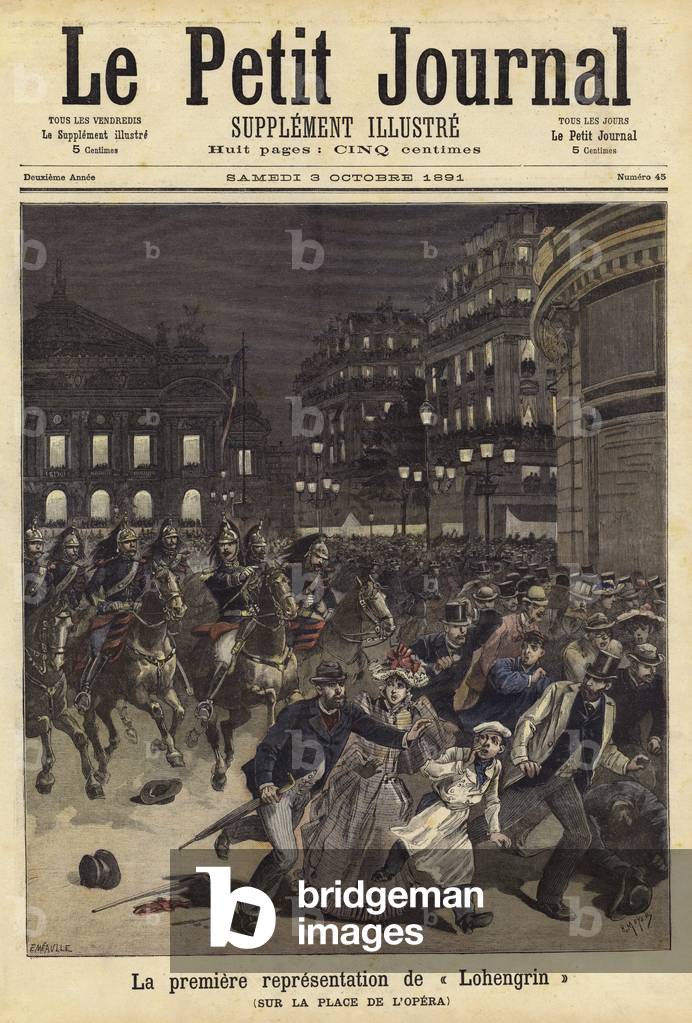 The first performance of Lohengrin (colour litho)