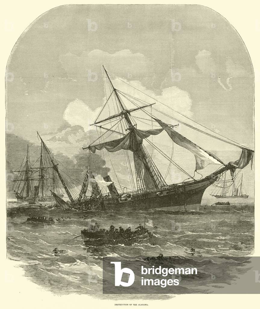 Destruction of the Alabama, June 1864 (engraving)