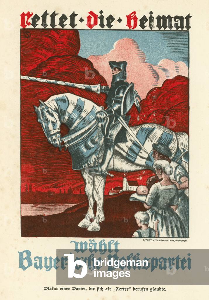 Propaganda poster of the Bavarian People's Party (BVP) (colour litho)