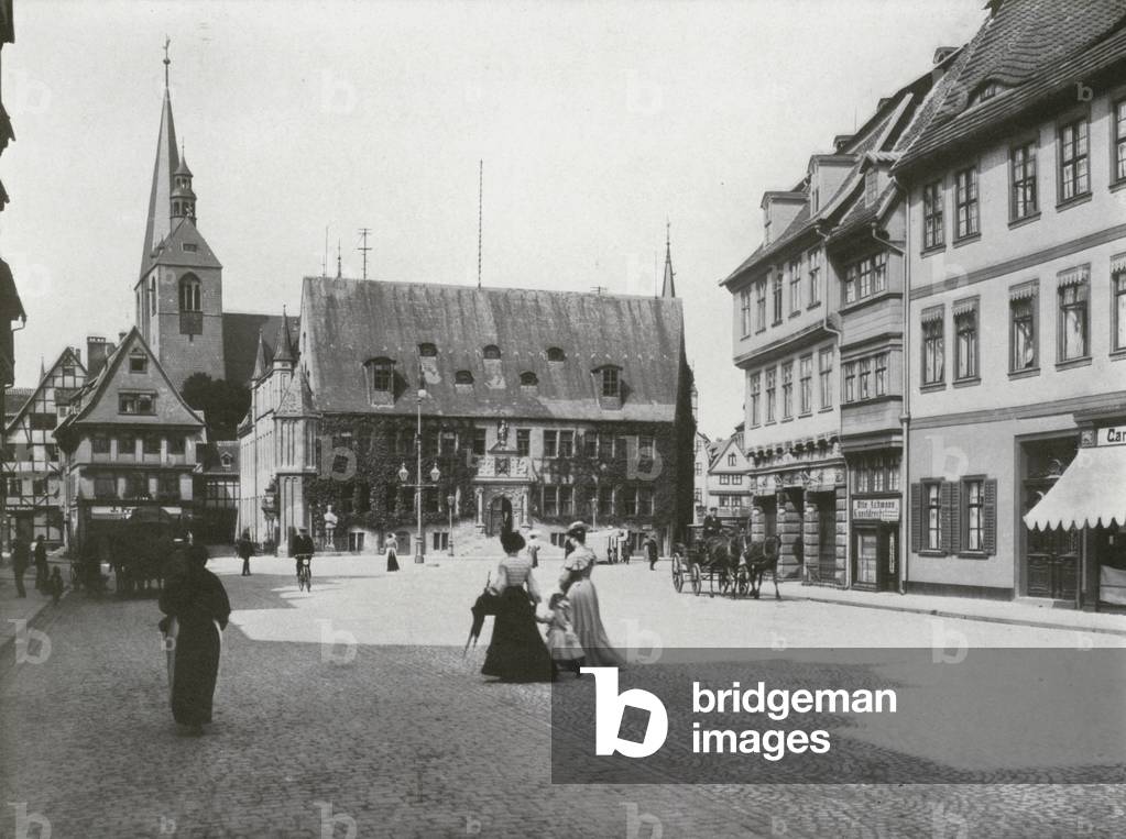 Quedlinburg, Marktplatz (b/w photo)