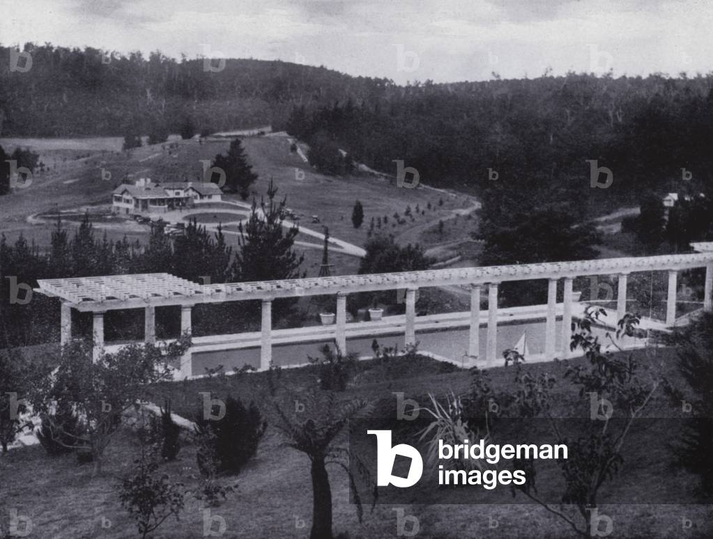 Melbourne: A fine panoramic view of the Emerald Country Club, Showing the Club House and Golf Links (b/w photo)
