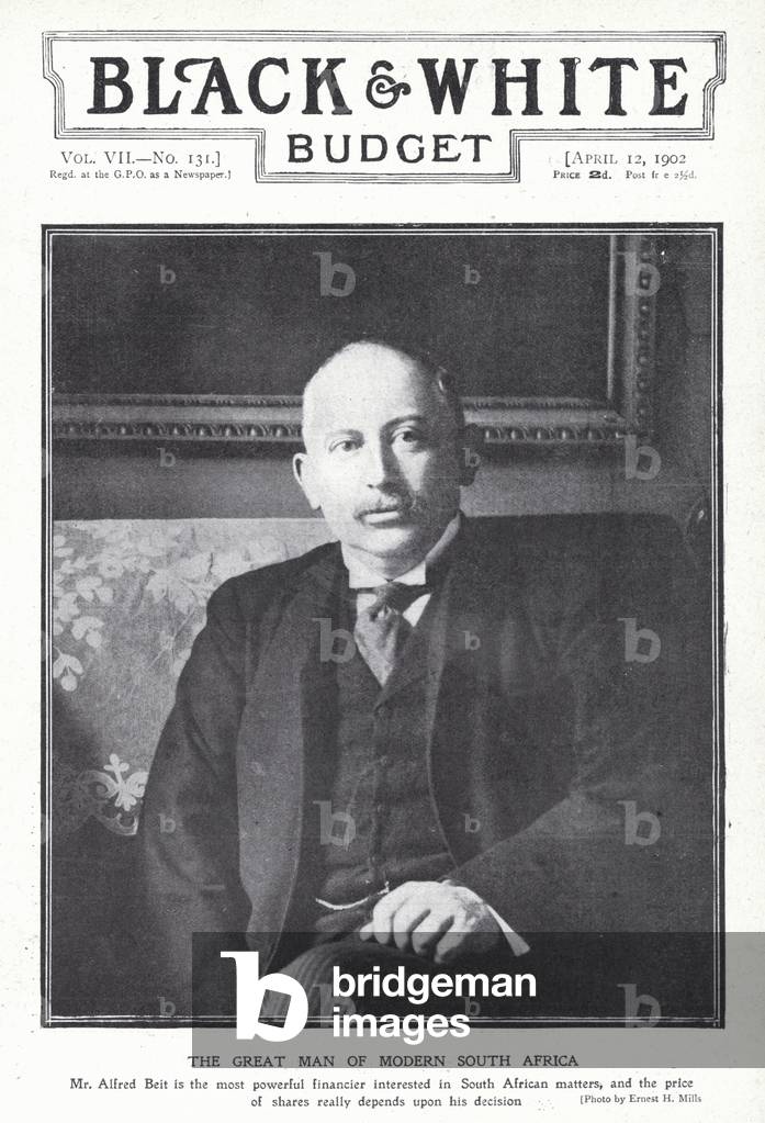 Alfred Beit, British gold and diamond magnate in South Africa (b/w photo)
