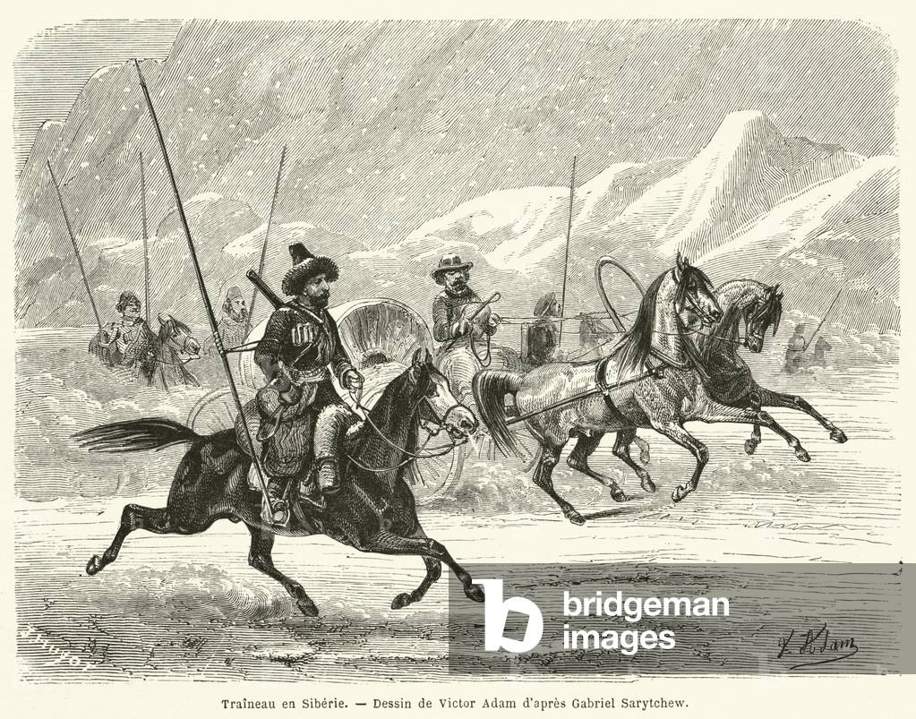 Traineau en Siberie (engraving)