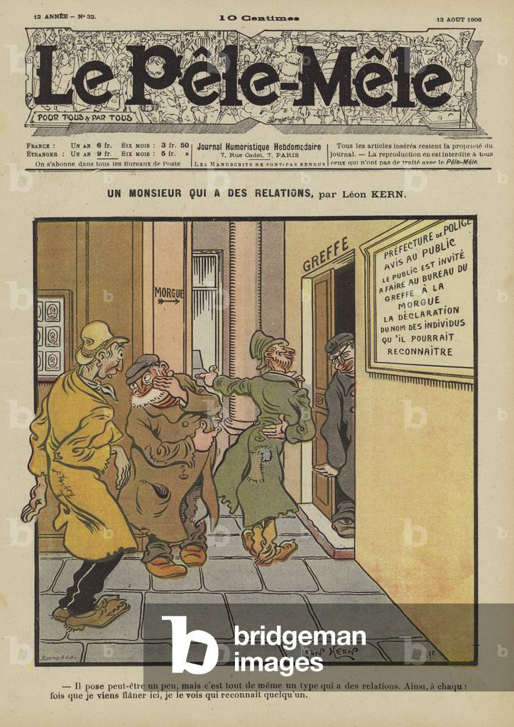 Un monsieur qui a des relations. Illustration for Le Pele-Mele, 1906 (colour litho)