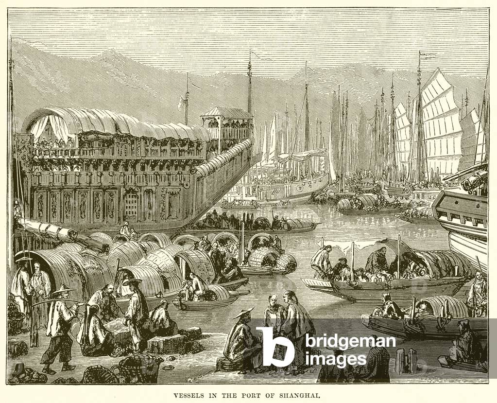 Vessels in the Port of Shanghai (engraving)