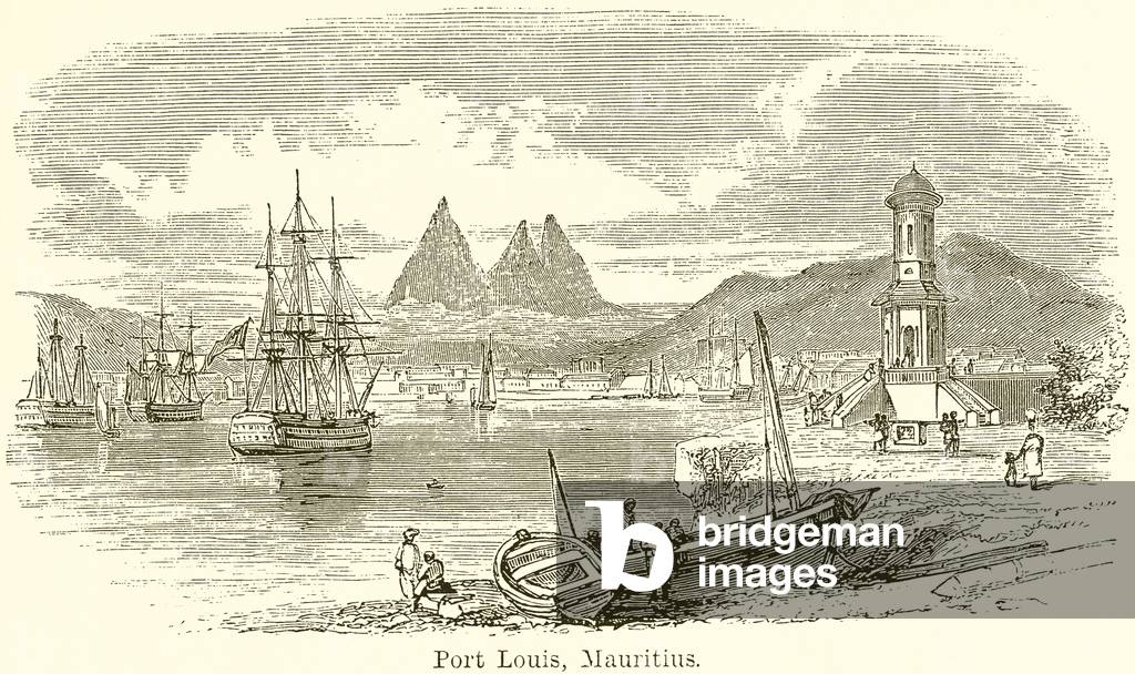 Port Louis, Mauritius (engraving)