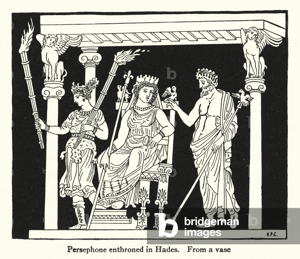 Persephone enthroned in Hades (litho)