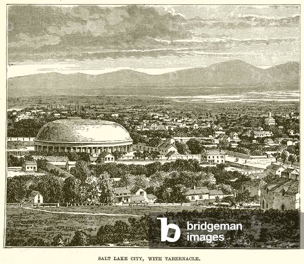 Salt Lake City, with Tabernacle (engraving)