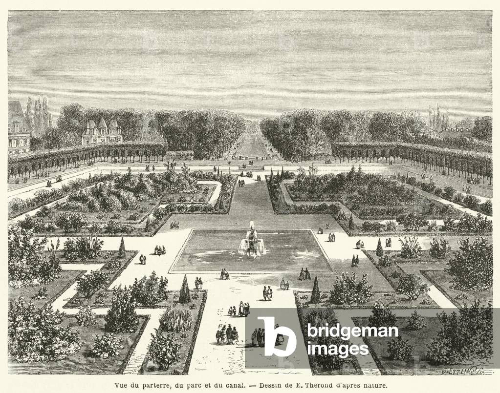 Vue du parterre, du parc et du canal (engraving)