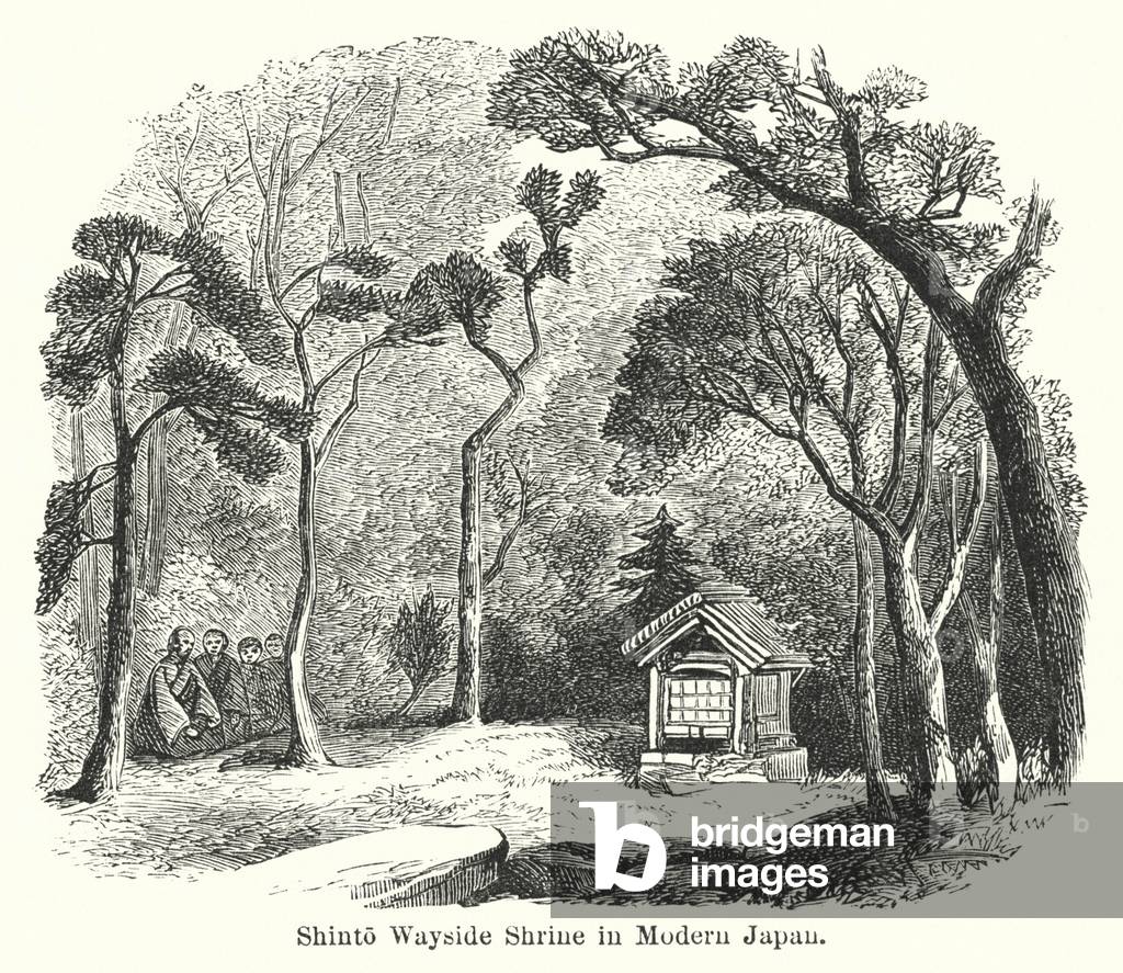 Shinto Wayside Shrine in Modern Japan (engraving)