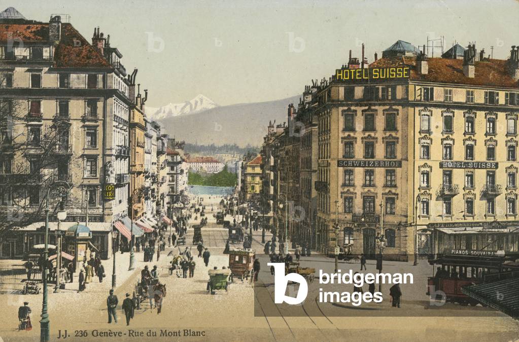 Rue de Mont Blanc, Geneva (colour photo)