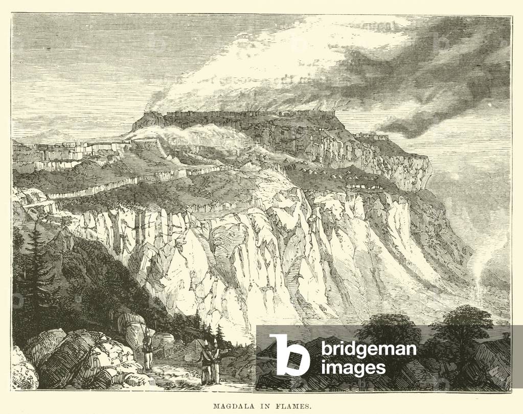 Magdala in Flames (engraving)