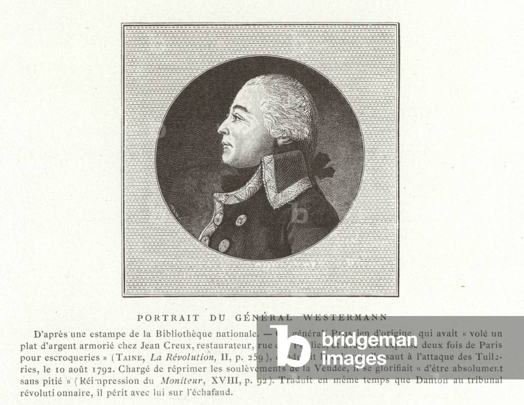 Francois Joseph Westermann, French politician and general of the French Revolutionary Wars (engraving)