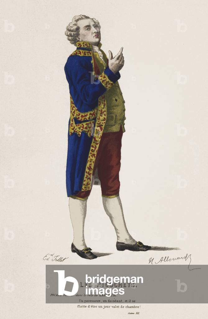 Les Ricochets, Scene XII (coloured engraving)