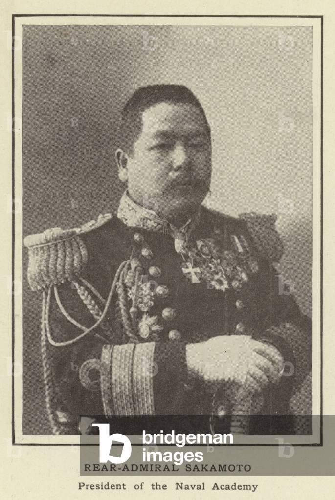 Rear-Admiral Sakamoto, President of the Naval Academy (b/w photo)