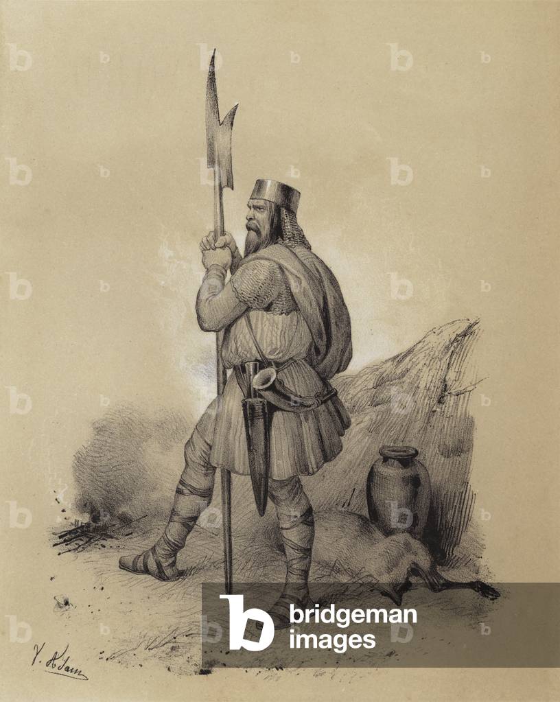 Visigoth soldier, 375 (litho)
