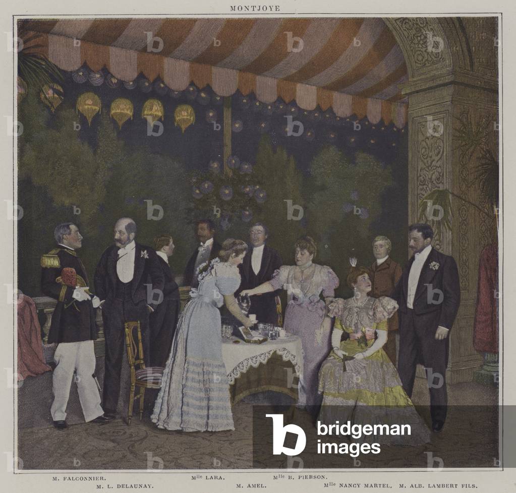 Scene from a production of Montjoye, by Octave Feuillet (colour photo)