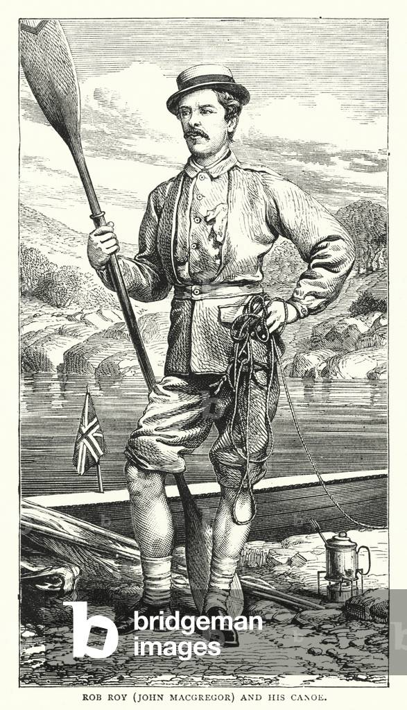 Rob Roy, John MacGregor, and his Canoe (coloured engraving)