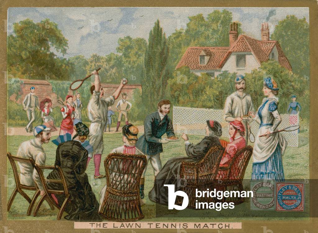 The lawn tennis match (chromolitho)