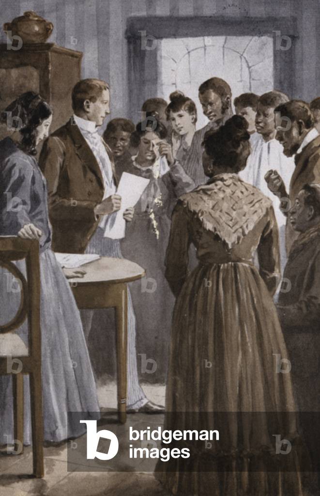 Illustration for Uncle Tom's Cabin by Harriet Beecher Stowe (colour litho)