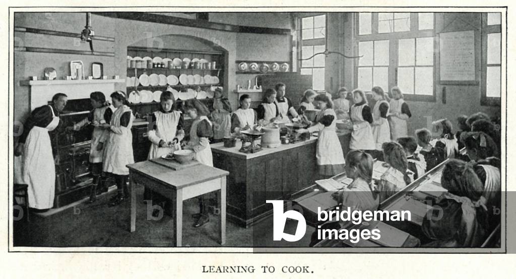 Learning to Cook (b/w photo)