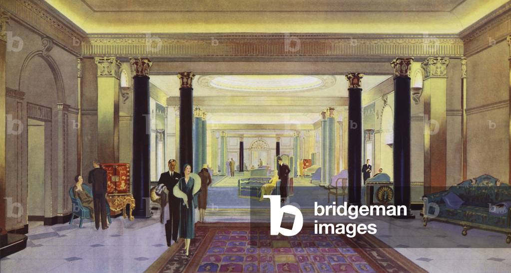 Dorchester Hotel, London, 1931: The Lounge (colour litho)