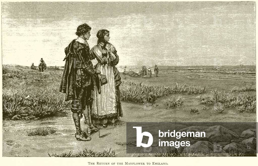 The Return of the Mayflower to England (engraving)