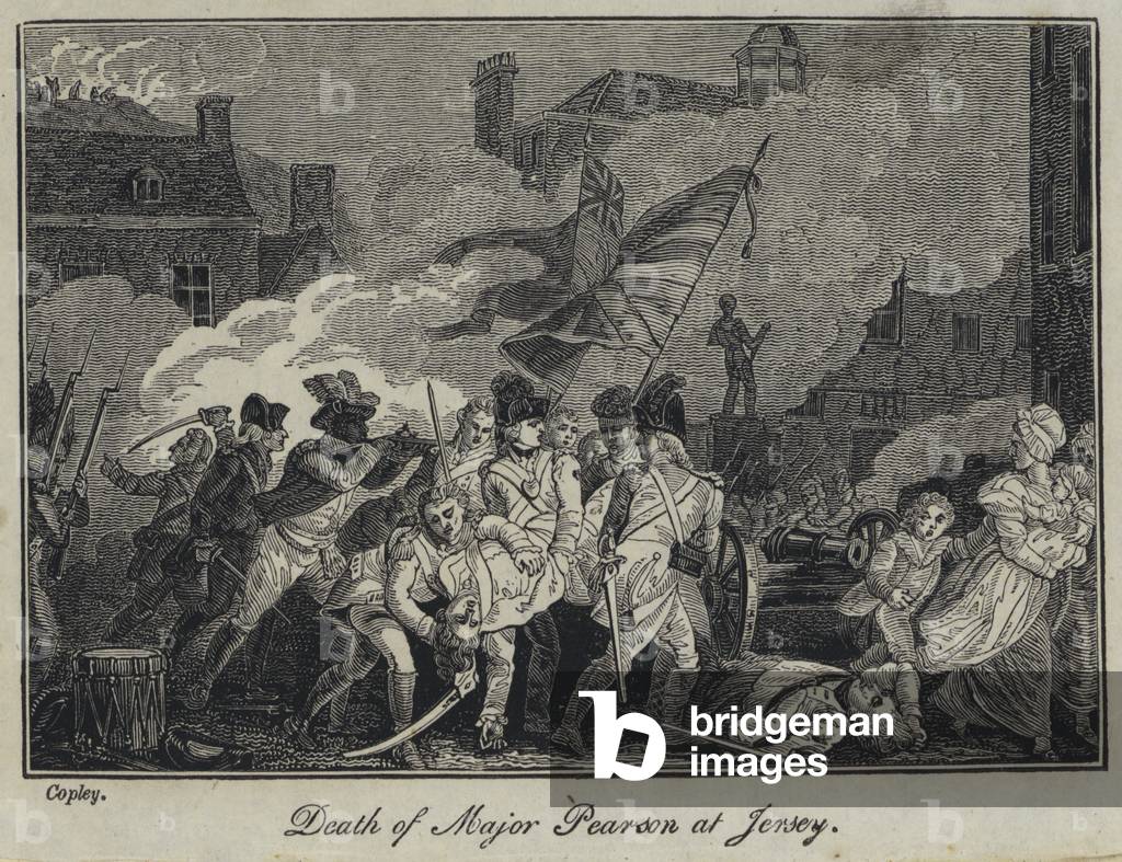 Death of Major Pearson at Jersey (engraving)
